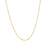 14k Yellow Gold Singapore Style Adjustable Chain (1.40 mm) - Premium Chains - Just $389.99! Shop now at Pulse Designer Fashion