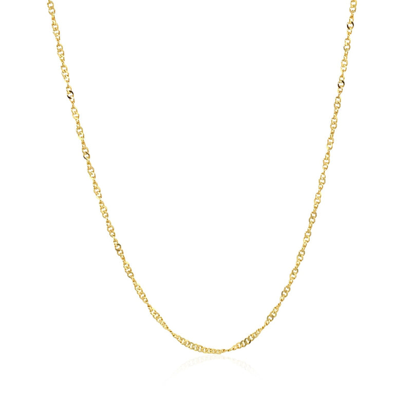 14k Yellow Gold Singapore Style Adjustable Chain (1.40 mm) - Premium Chains - Just $389.99! Shop now at Pulse Designer Fashion