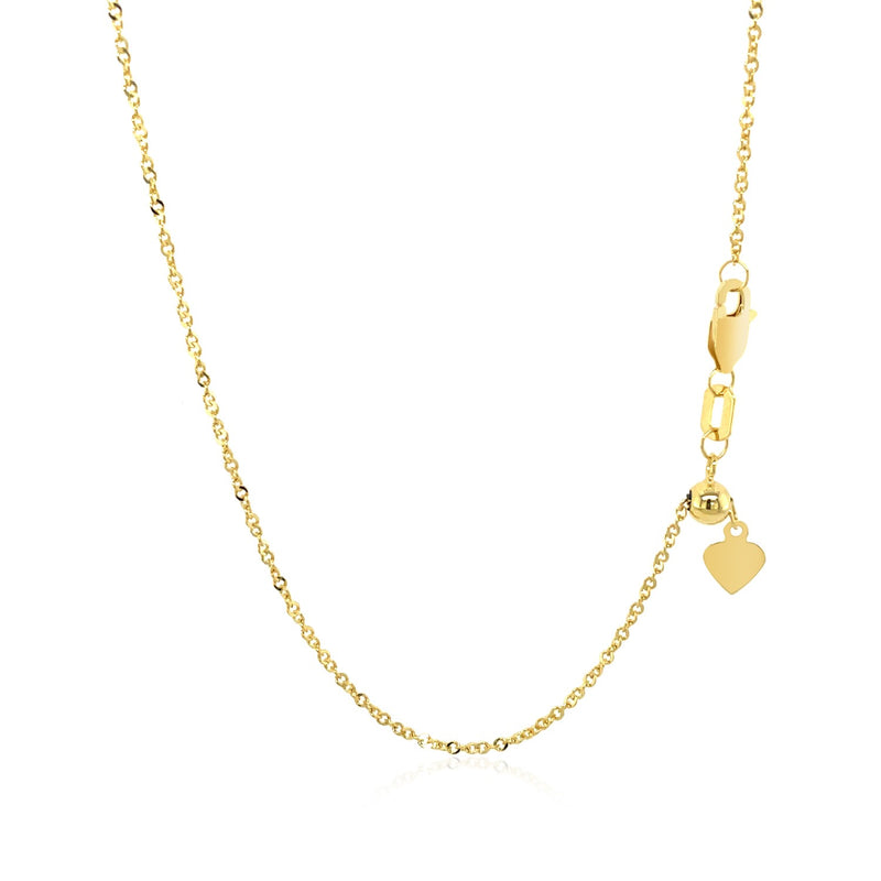 14k Yellow Gold Singapore Style Adjustable Chain (1.40 mm) - Premium Chains - Just $389.99! Shop now at Pulse Designer Fashion