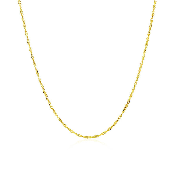 14k Yellow Gold Singapore Chain (1.10 mm) - Premium Chains - Just $76.99! Shop now at Pulse Designer Fashion