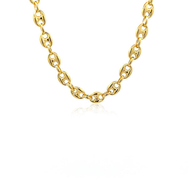 14k Yellow Gold Puffed Mariner Link Chain (6.80 mm) - Premium Chains - Just $2274.99! Shop now at Pulse Designer Fashion