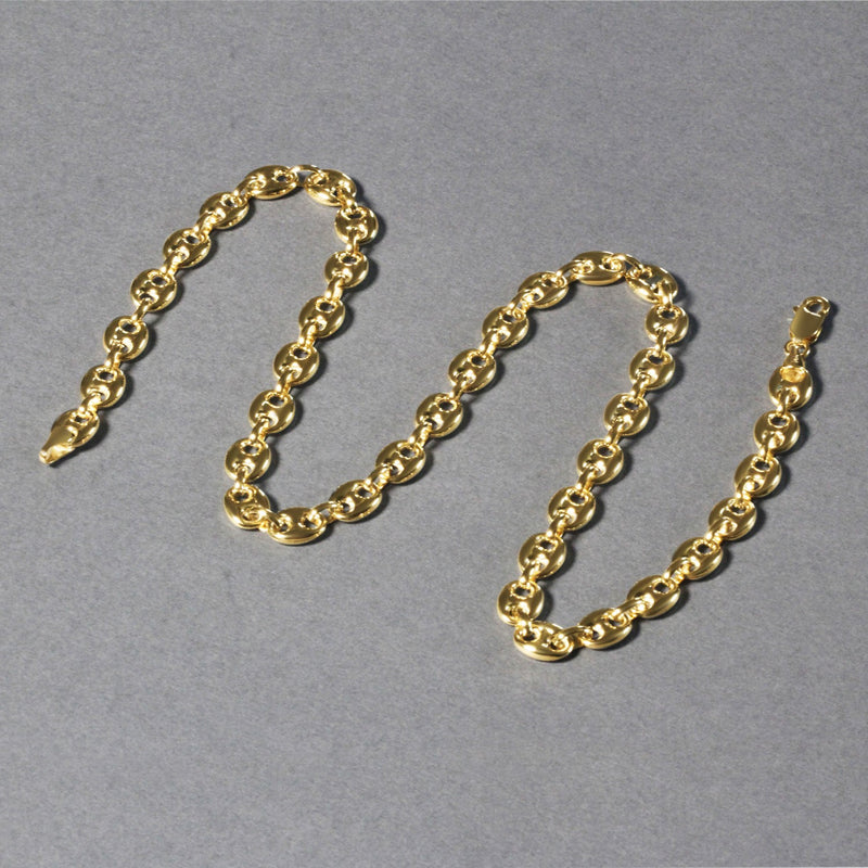 14k Yellow Gold Puffed Mariner Link Chain (6.80 mm) - Premium Chains - Just $2274.99! Shop now at Pulse Designer Fashion