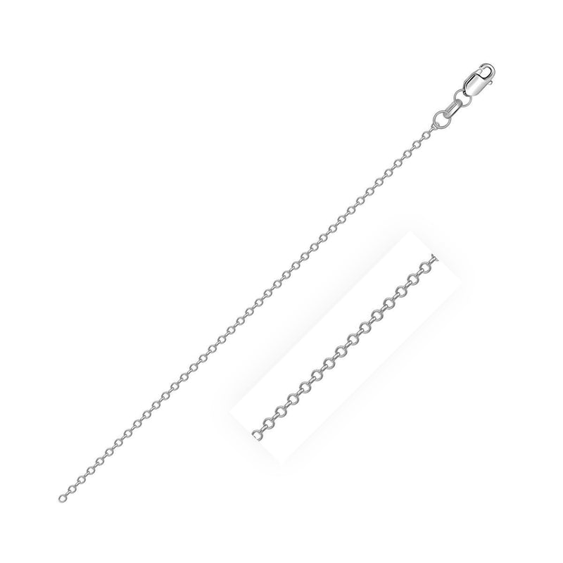 Sterling Silver Rhodium Plated Cable Chain (0.80 mm) - Premium Chains - Just $15.99! Shop now at Pulse Designer Fashion