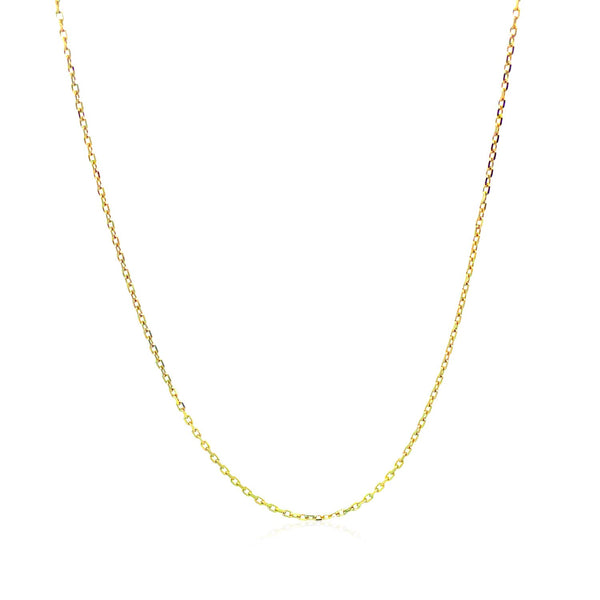 14k Yellow Gold Diamond Cut Cable Link Chain (0.87 mm) - Premium Chains - Just $170.99! Shop now at Pulse Designer Fashion