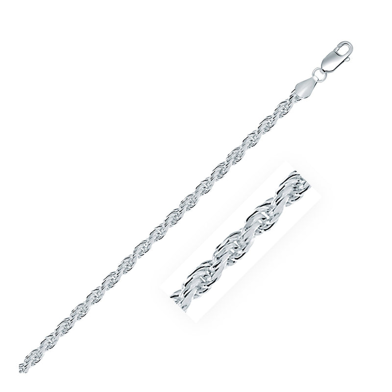 Sterling Silver Diamond Cut Rope Style Chain (3.60 mm) - Premium Chains - Just $223.99! Shop now at Pulse Designer Fashion