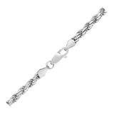 Sterling Silver Diamond Cut Rope Style Chain (3.60 mm) - Premium Chains - Just $223.99! Shop now at Pulse Designer Fashion