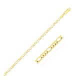 14k Yellow Gold Solid Figaro Chain (2.80 mm) - Premium Chains - Just $646.99! Shop now at Pulse Designer Fashion