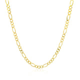 14k Yellow Gold Solid Figaro Chain (2.80 mm) - Premium Chains - Just $646.99! Shop now at Pulse Designer Fashion