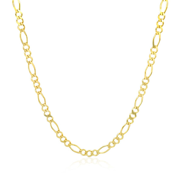 14k Yellow Gold Solid Figaro Chain (2.80 mm) - Premium Chains - Just $646.99! Shop now at Pulse Designer Fashion