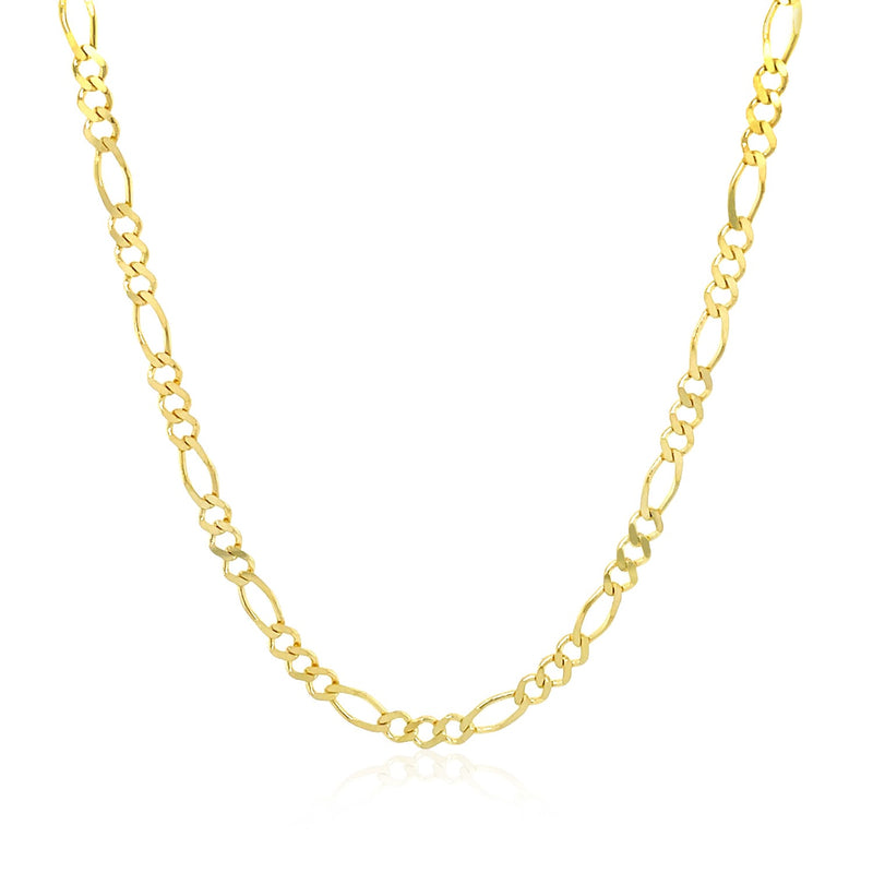 14k Yellow Gold Solid Figaro Chain (2.80 mm) - Premium Chains - Just $646.99! Shop now at Pulse Designer Fashion