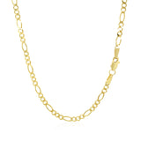 14k Yellow Gold Solid Figaro Chain (2.80 mm) - Premium Chains - Just $646.99! Shop now at Pulse Designer Fashion