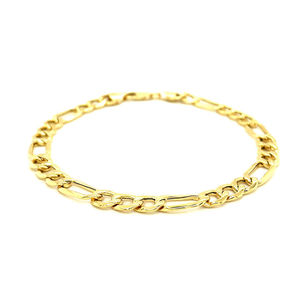 14k Yellow Gold Lite Figaro Bracelet (6.60 mm) - Premium Bracelets - Just $818.99! Shop now at Pulse Designer Fashion