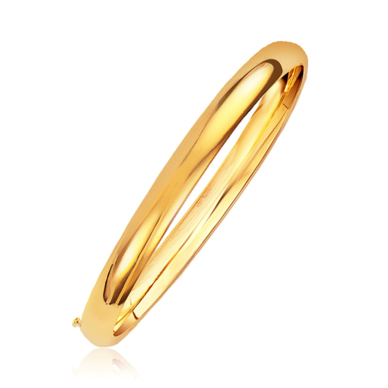 Classic Bangle in 14k Yellow Gold (6.00 mm) - Premium Bangles - Just $1219.99! Shop now at Pulse Designer Fashion