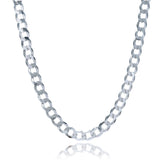 Rhodium Plated Sterling Silver Curb Style Chain (7.90 mm) - Premium Chains - Just $281.99! Shop now at Pulse Designer Fashion