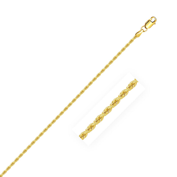 14k Yellow Gold Solid Rope Chain (1.80 mm) - Premium Chains - Just $786.99! Shop now at Pulse Designer Fashion