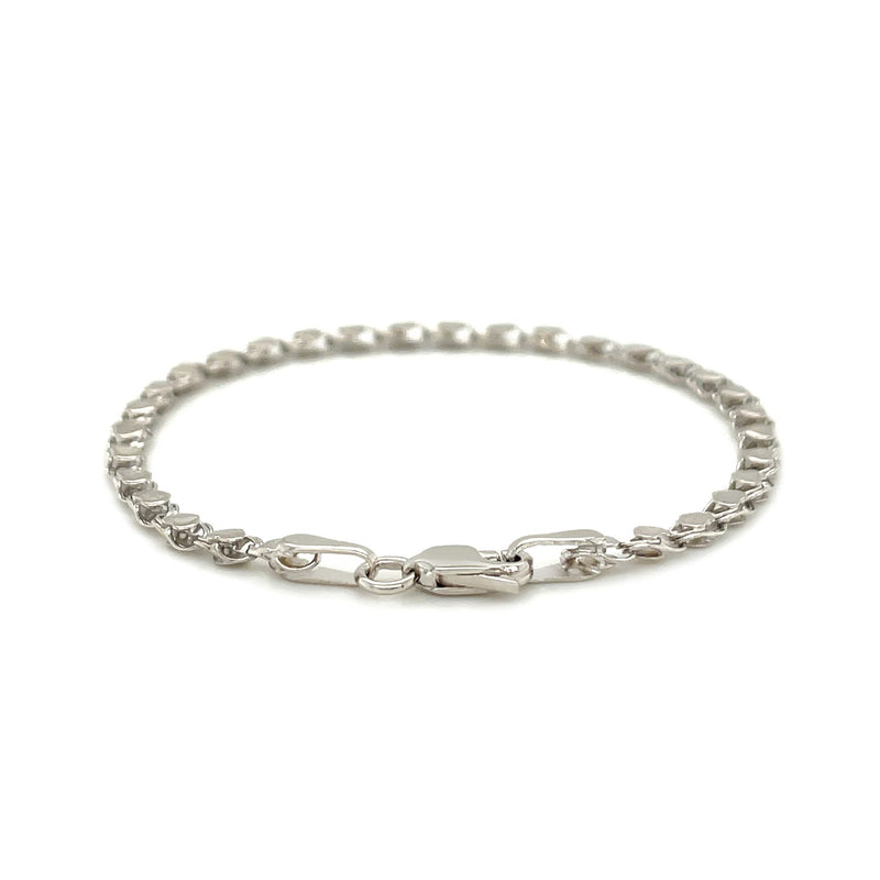 14k White Gold Heart Bracelet (3.00 mm) - Premium Bracelets - Just $438.99! Shop now at Pulse Designer Fashion