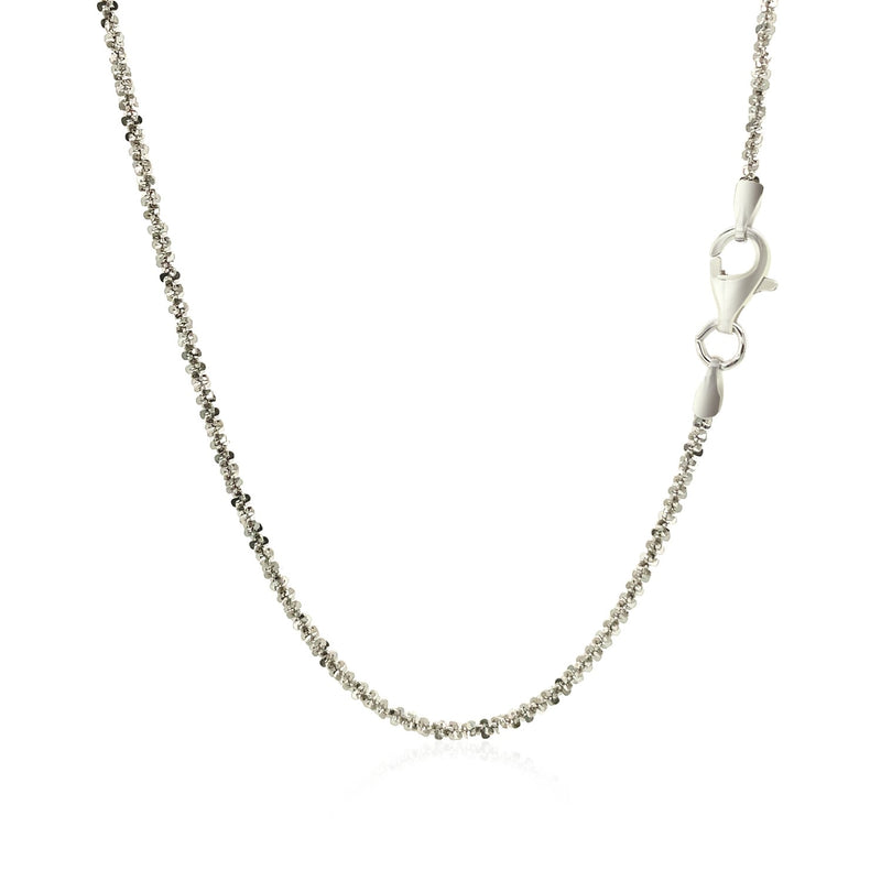 Rhodium Plated Sterling Silver Sparkle Style Chain (1.60 mm) - Premium Chains - Just $36.99! Shop now at Pulse Designer Fashion