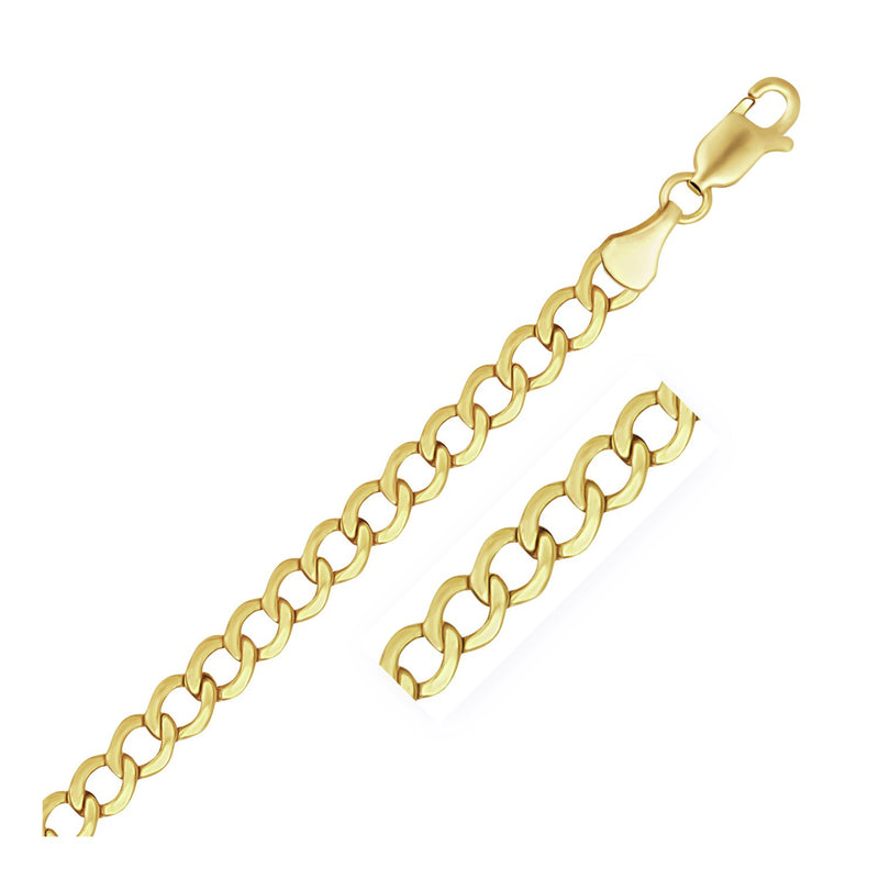 14k Yellow Gold Curb Chain (5.30 mm) - Premium Chains - Just $1246.99! Shop now at Pulse Designer Fashion