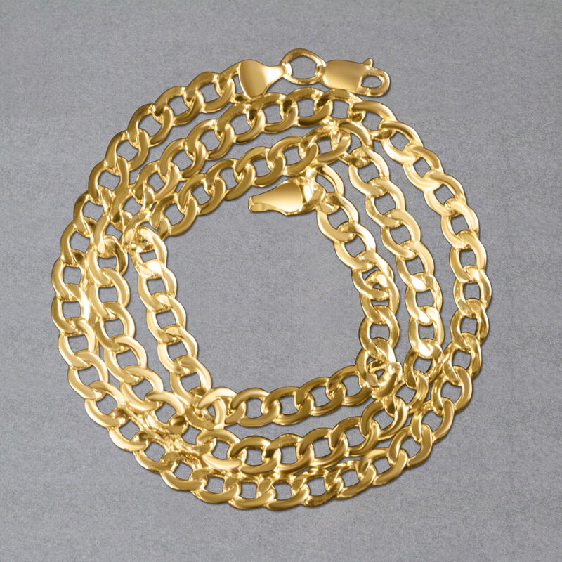 14k Yellow Gold Curb Chain (5.30 mm) - Premium Chains - Just $1246.99! Shop now at Pulse Designer Fashion