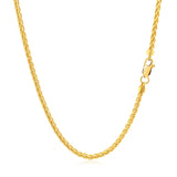 14k Yellow Gold Round Wheat Chain (2.10 mm) - Premium Chains - Just $1045.99! Shop now at Pulse Designer Fashion