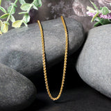 14k Yellow Gold Round Wheat Chain (2.10 mm) - Premium Chains - Just $1045.99! Shop now at Pulse Designer Fashion