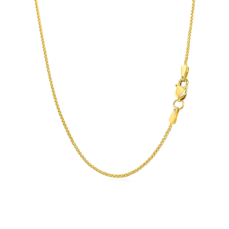 14k Yellow Gold Round Wheat Chain (1.00 mm) - Premium Chains - Just $325.99! Shop now at Pulse Designer Fashion