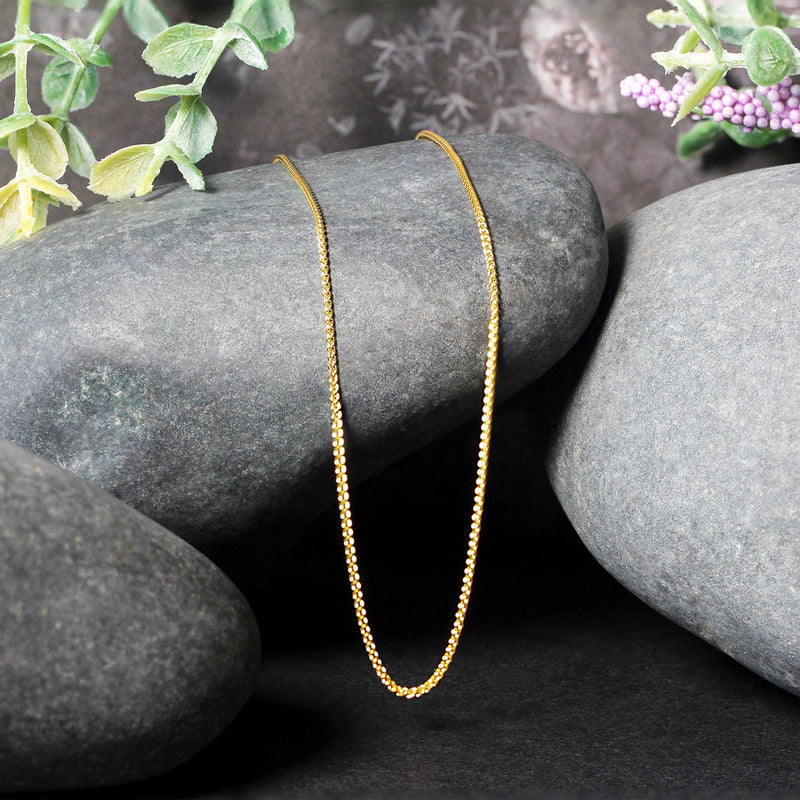 14k Yellow Gold Round Wheat Chain (1.00 mm) - Premium Chains - Just $325.99! Shop now at Pulse Designer Fashion