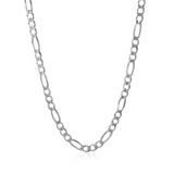 14k White Gold Solid Figaro Chain (3.80 mm) - Premium Chains - Just $1396.99! Shop now at Pulse Designer Fashion