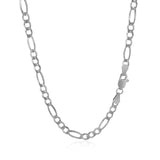 14k White Gold Solid Figaro Chain (3.80 mm) - Premium Chains - Just $1396.99! Shop now at Pulse Designer Fashion