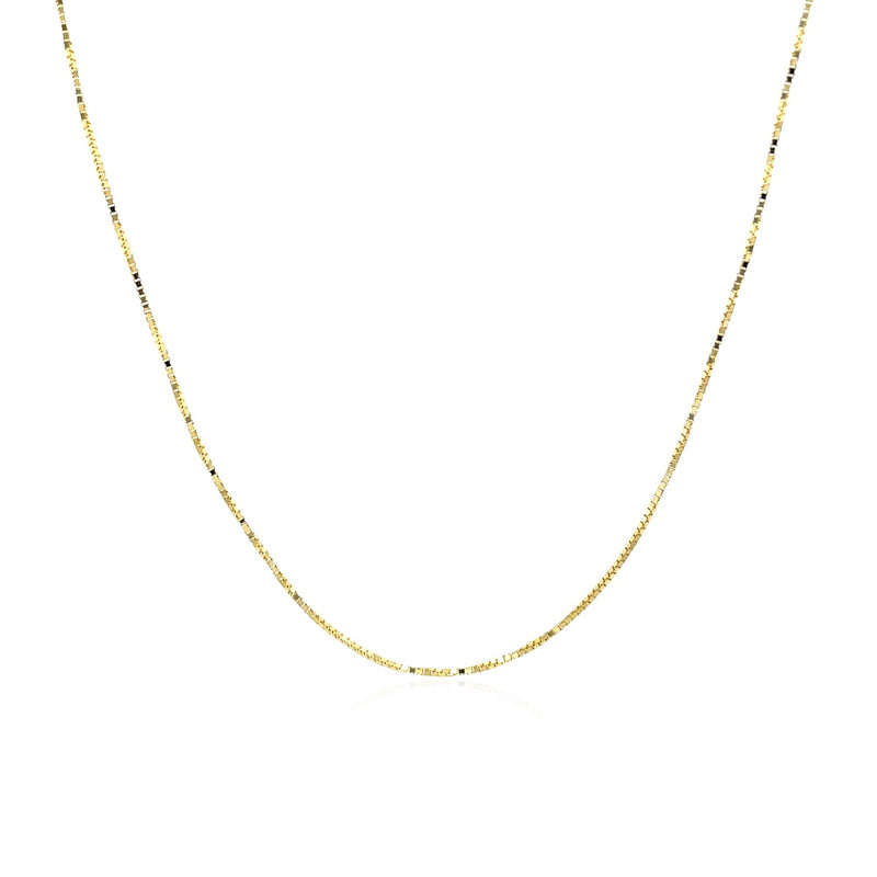 18k Yellow Gold Box Chain 0.6mm (0.60 mm) - Premium Chains - Just $269.99! Shop now at Pulse Designer Fashion