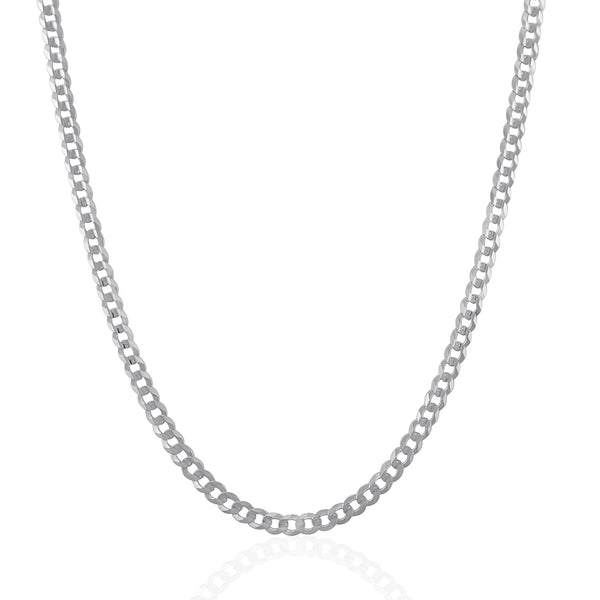 14k White Gold Solid Curb Chain (3.60 mm) - Premium Chains - Just $1063.99! Shop now at Pulse Designer Fashion