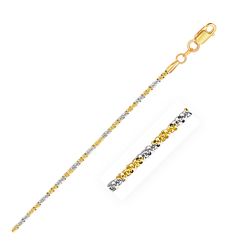 14k White and Yellow Gold Two Tone Sparkle Chain (1.50 mm) - Premium Chains - Just $392.99! Shop now at Pulse Designer Fashion