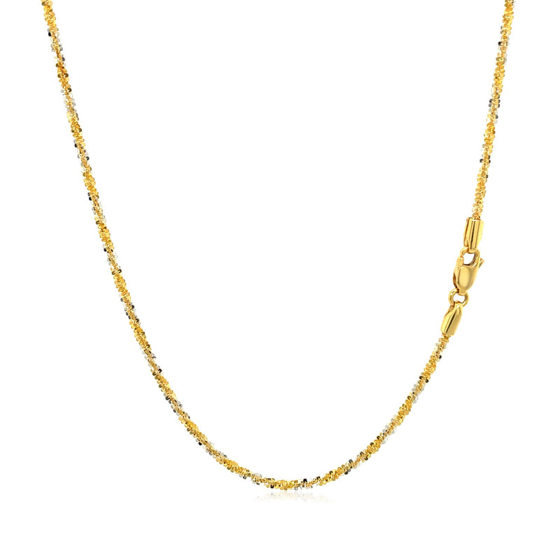 14k White and Yellow Gold Two Tone Sparkle Chain (1.50 mm) - Premium Chains - Just $392.99! Shop now at Pulse Designer Fashion