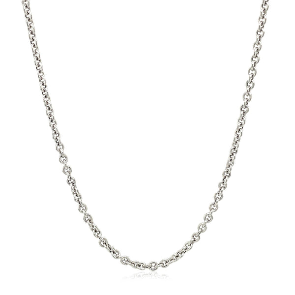 14k White Gold Forsantina Lite Cable Link Chain (2.30 mm) - Premium Chains - Just $528.99! Shop now at Pulse Designer Fashion