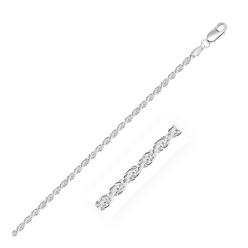 Sterling Silver Diamond Cut Rope Style Chain (2.90 mm) - Premium Chains - Just $132.99! Shop now at Pulse Designer Fashion