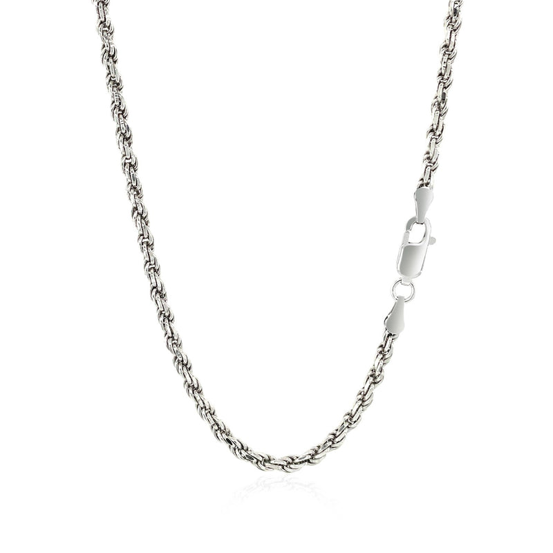 Sterling Silver Diamond Cut Rope Style Chain (2.90 mm) - Premium Chains - Just $132.99! Shop now at Pulse Designer Fashion