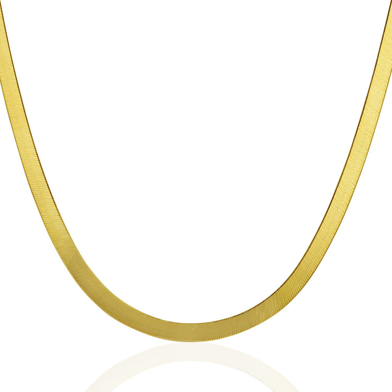 14k Yellow Gold Super Flex Herringbone Chain (4.60 mm) - Premium Chains - Just $1211.99! Shop now at Pulse Designer Fashion