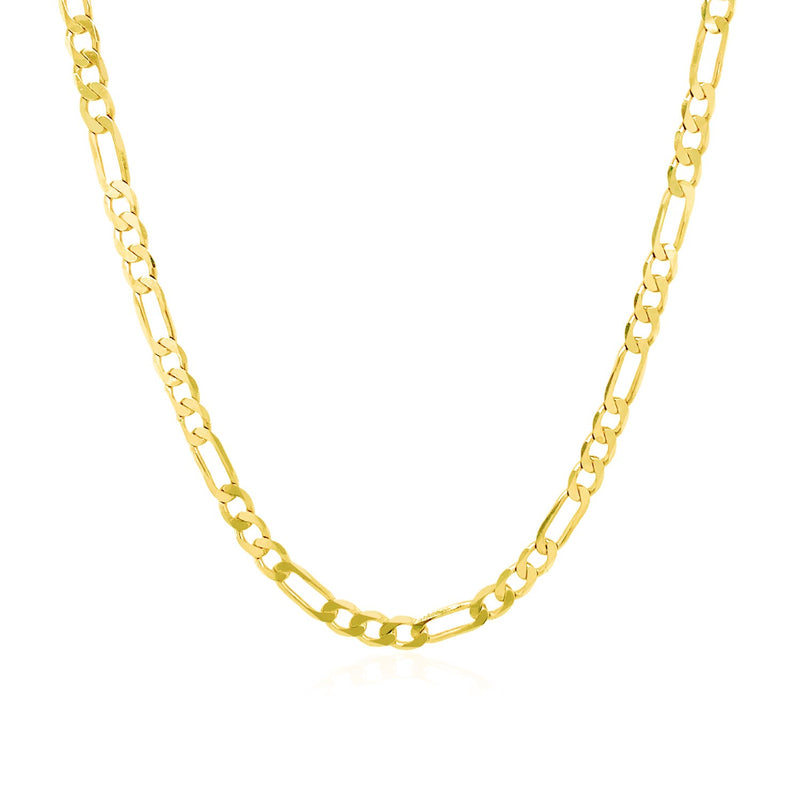 14k Yellow Gold Solid Figaro Chain (3.00 mm) - Premium Chains - Just $896.99! Shop now at Pulse Designer Fashion