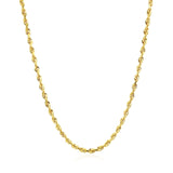 14k Yellow Gold Solid Diamond Cut Rope Chain (2.50 mm) - Premium Chains - Just $933.99! Shop now at Pulse Designer Fashion