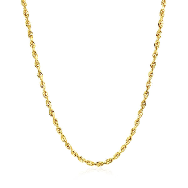 14k Yellow Gold Solid Diamond Cut Rope Chain (2.50 mm) - Premium Chains - Just $933.99! Shop now at Pulse Designer Fashion