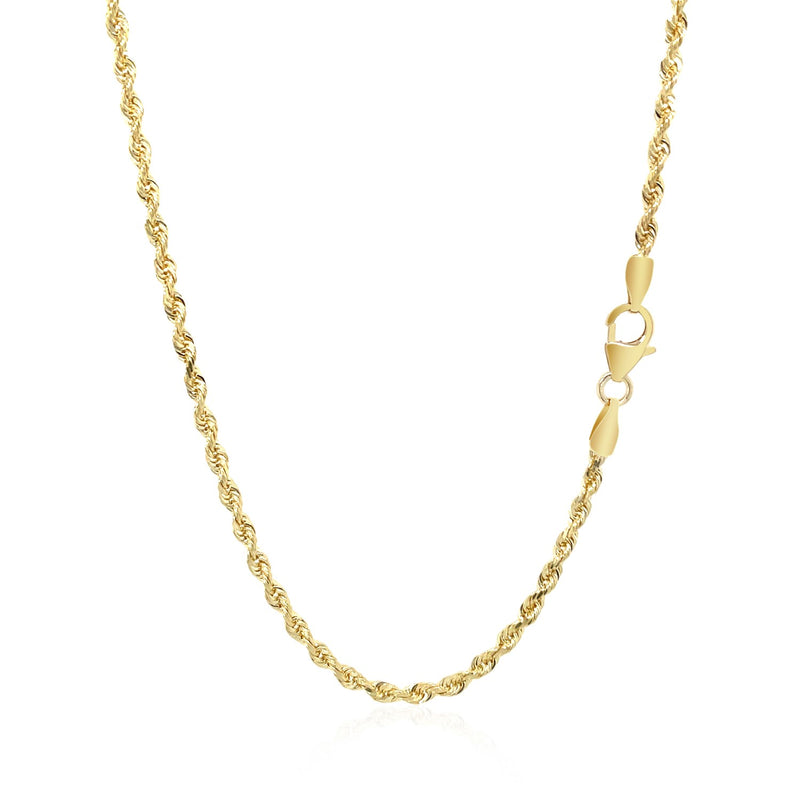 14k Yellow Gold Solid Diamond Cut Rope Chain (2.50 mm) - Premium Chains - Just $933.99! Shop now at Pulse Designer Fashion