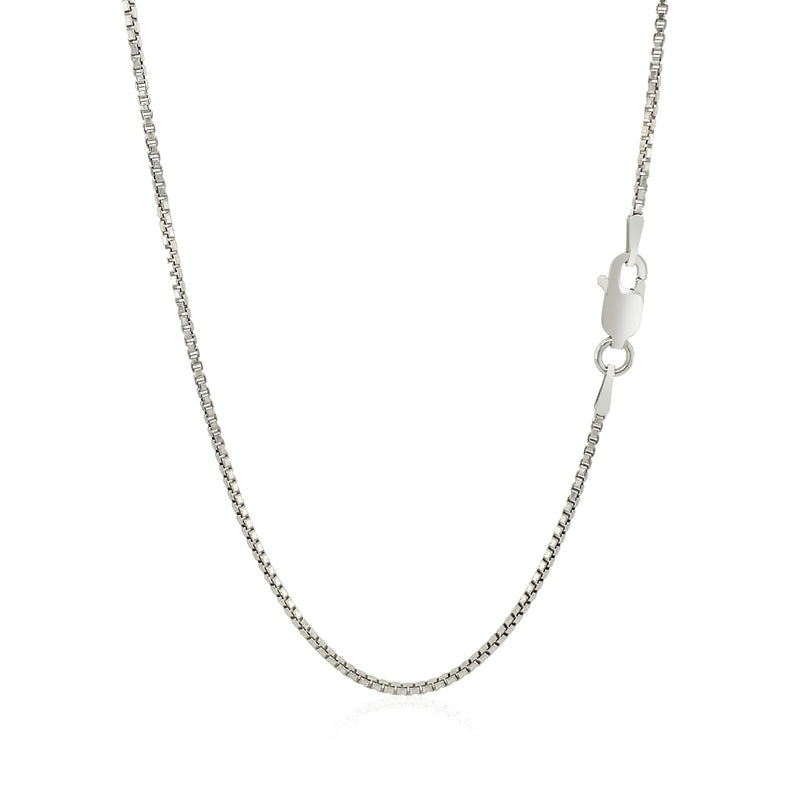 Sterling Silver Rhodium Plated Box Chain (1.30 mm) - Premium Chains - Just $41.99! Shop now at Pulse Designer Fashion