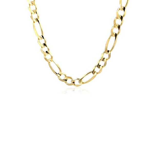 14k Yellow Gold Solid Figaro Chain (6.00 mm) - Premium Chains - Just $3251.99! Shop now at Pulse Designer Fashion