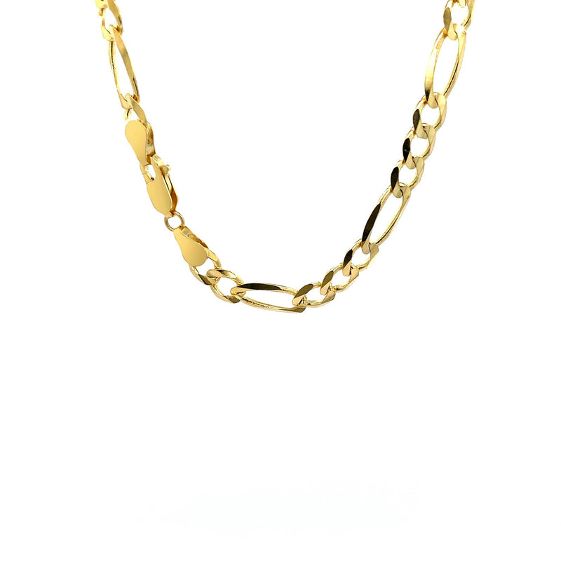 14k Yellow Gold Solid Figaro Chain (6.00 mm) - Premium Chains - Just $3251.99! Shop now at Pulse Designer Fashion