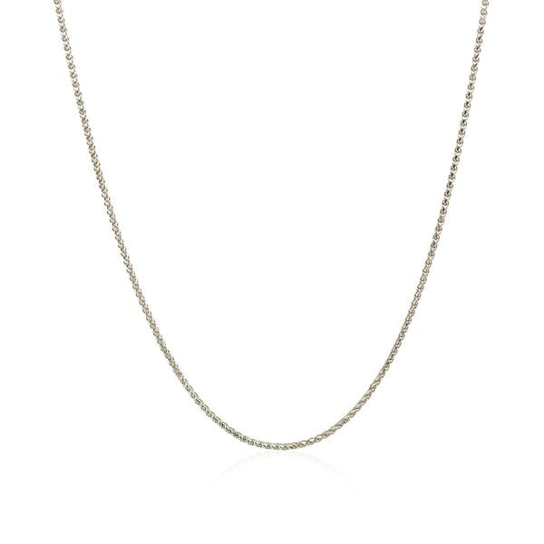 14k White Gold Diamond Cut Round Wheat Chain (1.00 mm) - Premium Chains - Just $316.99! Shop now at Pulse Designer Fashion