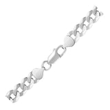 Rhodium Plated Sterling Silver Curb Style Chain (8.40 mm) - Premium Chains - Just $342.99! Shop now at Pulse Designer Fashion