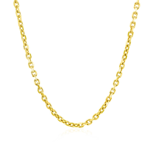 14k Yellow Gold Diamond Cut Cable Link Chain (2.20 mm) - Premium Chains - Just $679.99! Shop now at Pulse Designer Fashion