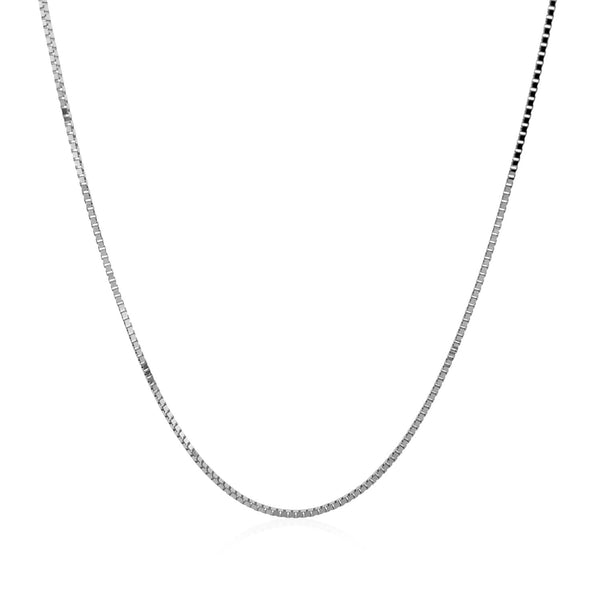 14k White Gold Classic Box Chain (0.75 mm) - Premium Chains - Just $317.99! Shop now at Pulse Designer Fashion