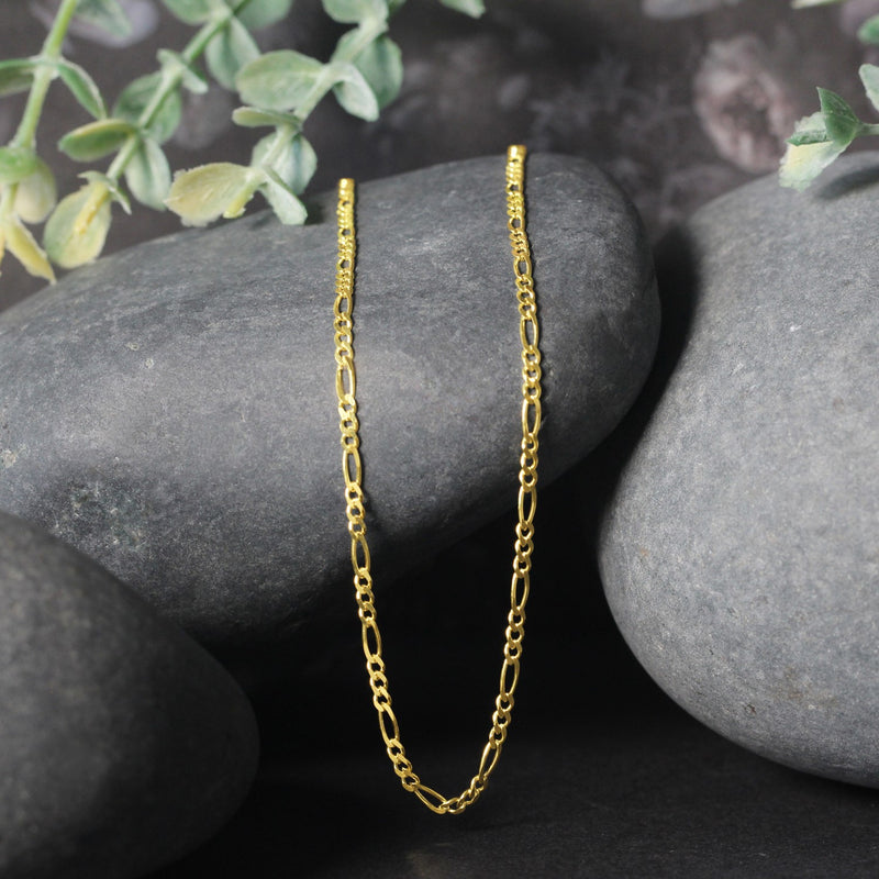 14k Yellow Gold Solid Figaro Chain (1.90 mm) - Premium Chains - Just $399.99! Shop now at Pulse Designer Fashion