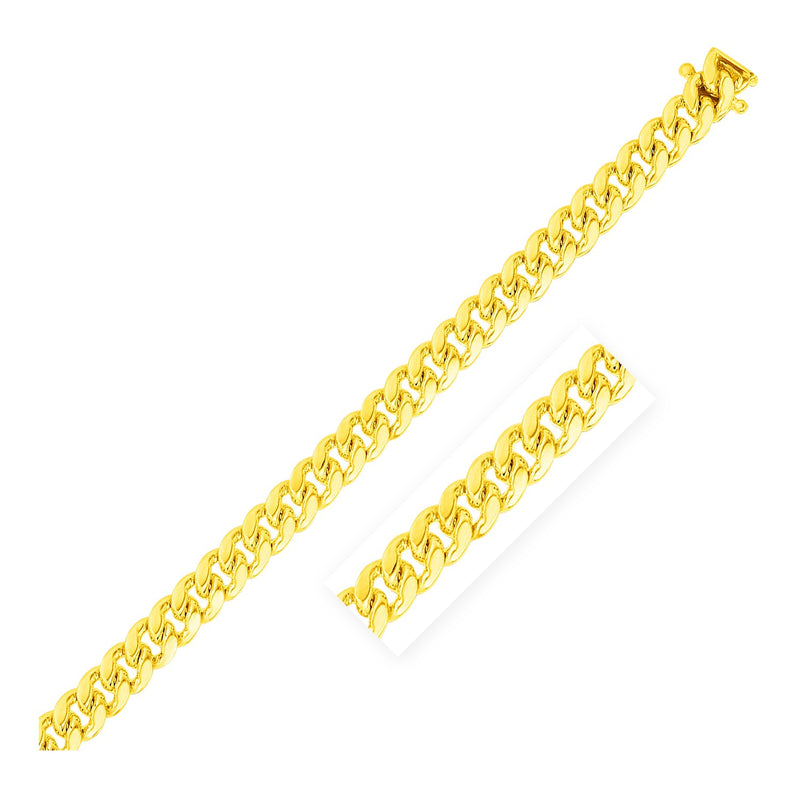 14k Yellow Gold Classic Miami Cuban Solid Chain (7.10 mm) - Premium Chains - Just $11669.99! Shop now at Pulse Designer Fashion